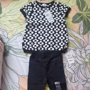 Infant black white sweater and pants